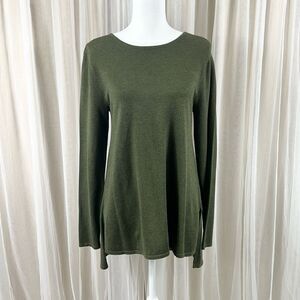 Chelsea & Theodore green long pullover sweater tunic